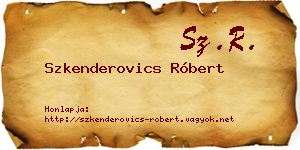 Szkenderovics Róbert névjegykártya