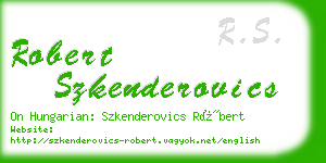 robert szkenderovics business card